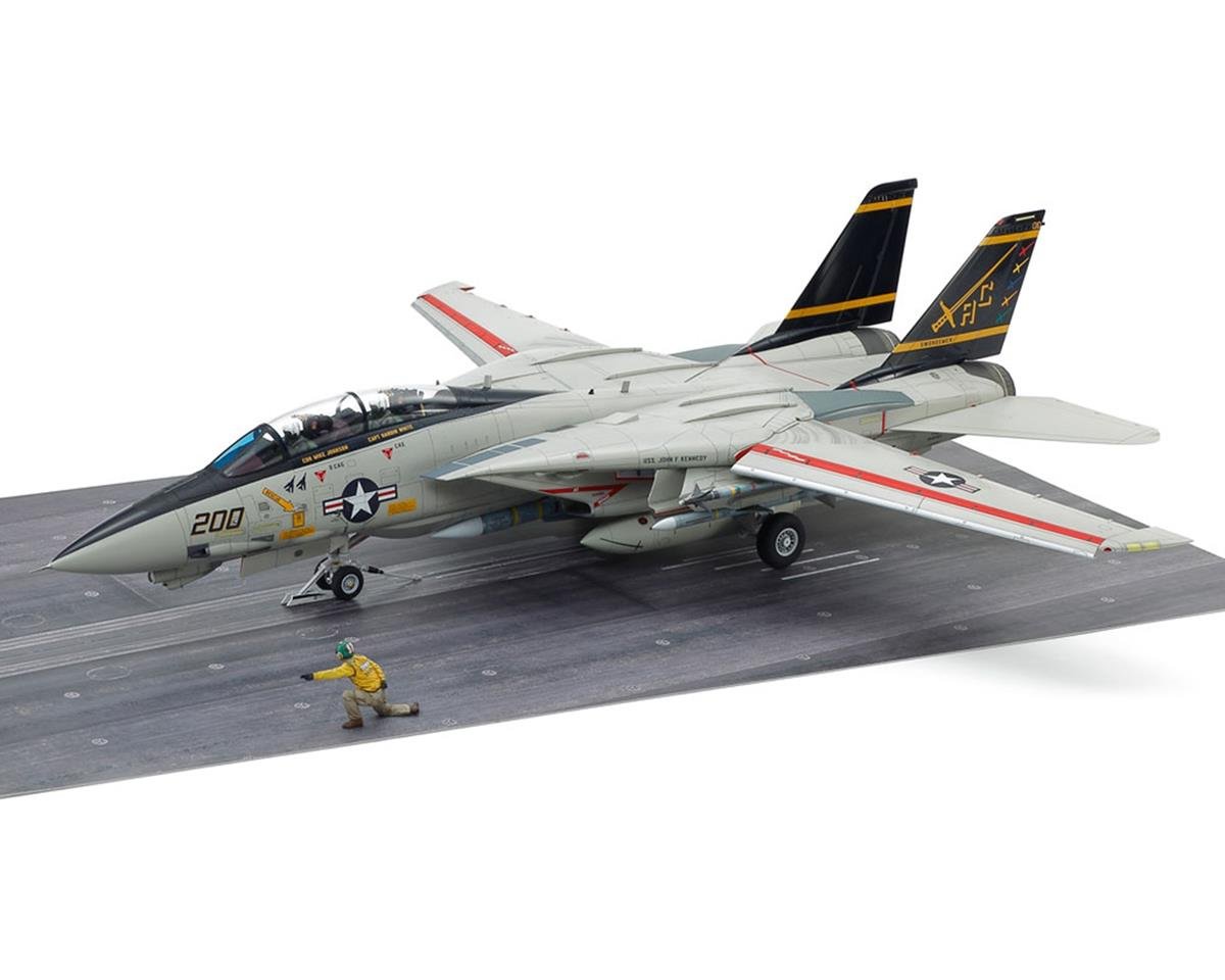 Tamiya 1/48 Grumman F-14A Tomcat Model Jet Kit w/Carrier Launch Set (Late Model) (TAM61122)