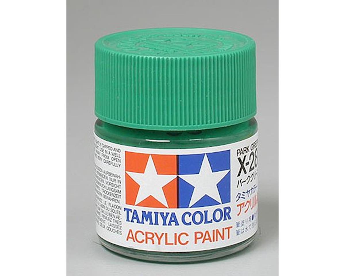 Tamiya X-28 Park Green Gloss Finish Acrylic Paint (23ml) (TAM81028)