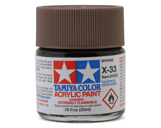 Tamiya X33 Bronze Gloss Finish Acrylic Paint (23ml) (TAM81033)