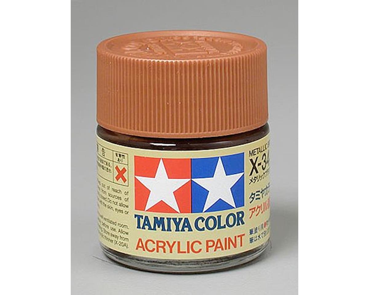 Tamiya X-34 Metallic Brown Gloss Finish Acrylic Paint (23ml) (TAM81034)