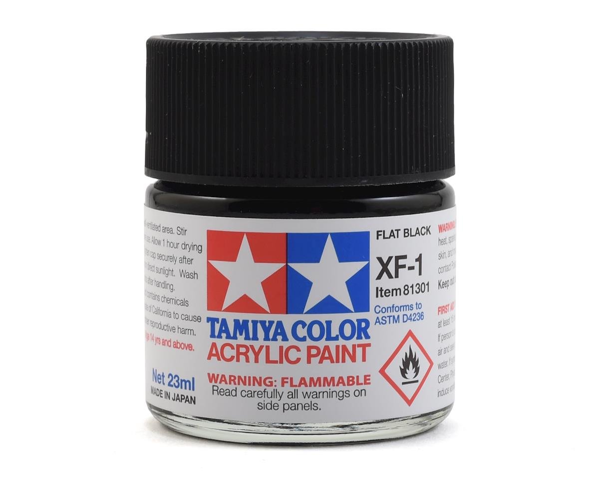 Tamiya XF-1 Flat Black Acrylic Paint (23ml) (TAM81301)