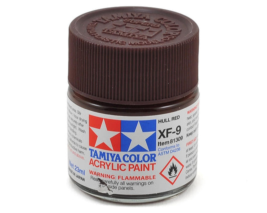 Tamiya XF-9 Flat Hull Red Acrylic Paint (23ml) (TAM81309)