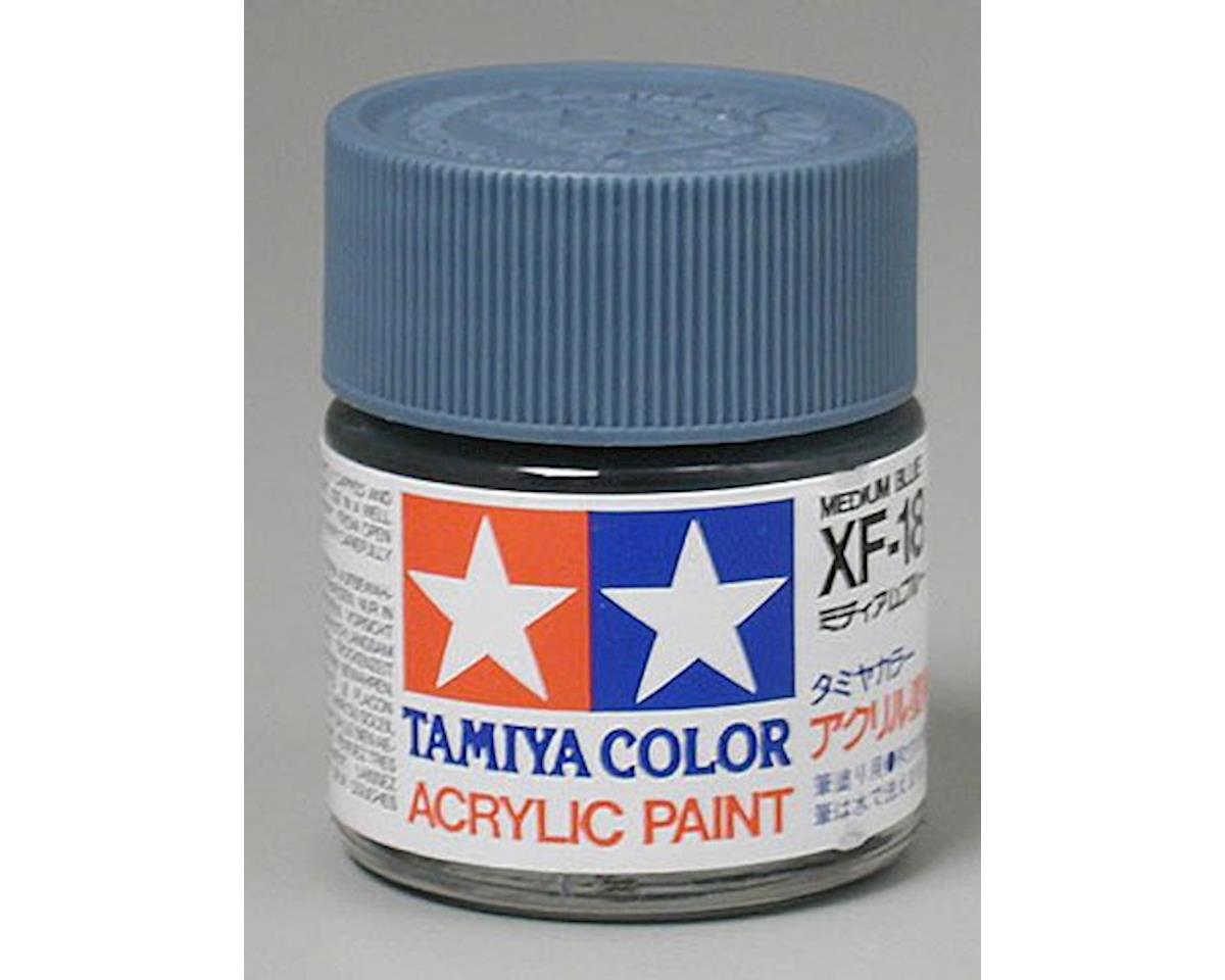 Tamiya XF-18 Flat Medium Blue Acrylic Paint (23ml) (TAM81318)