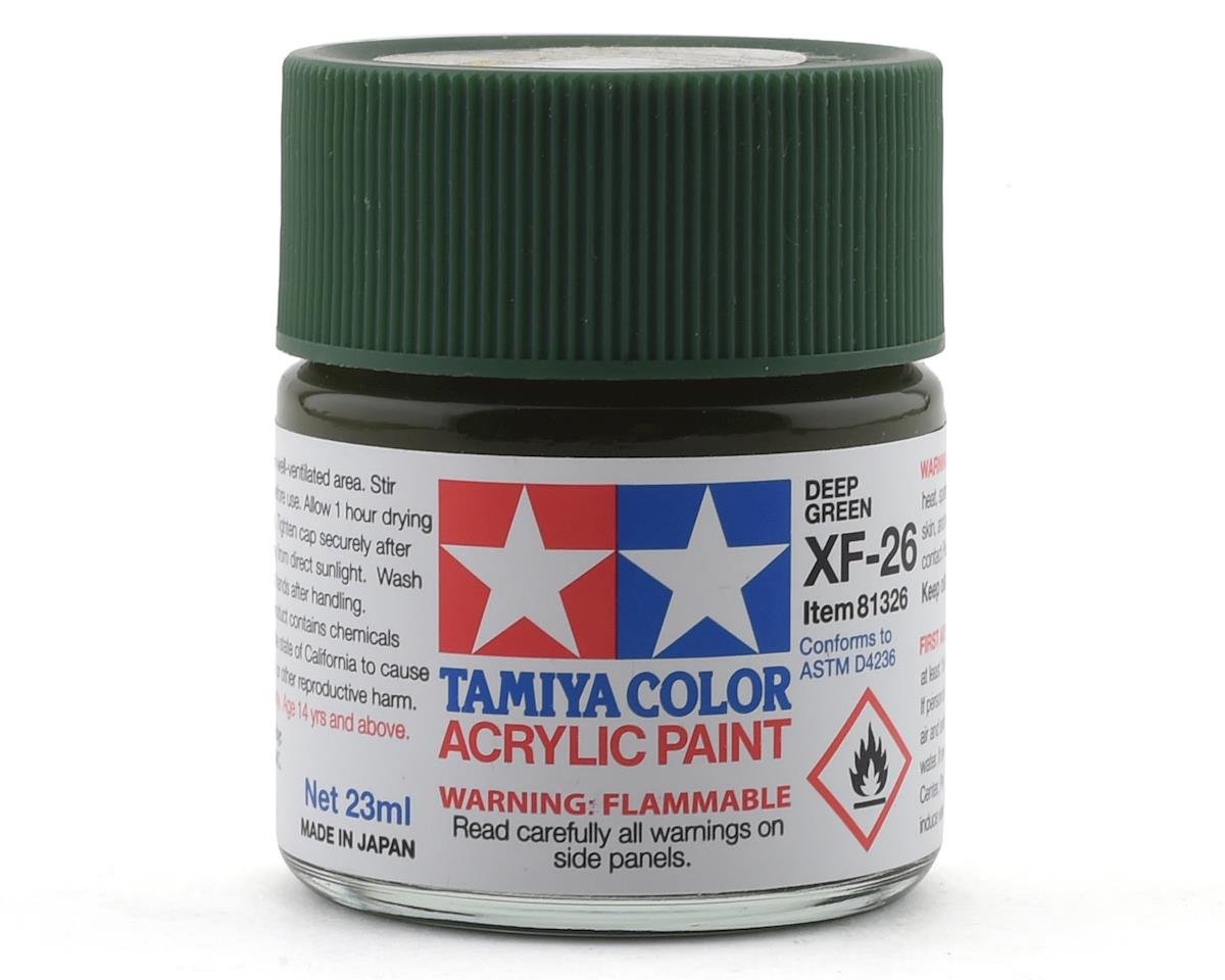 Tamiya XF-26 Flat Deep Green Acrylic Paint (23ml) (TAM81326)