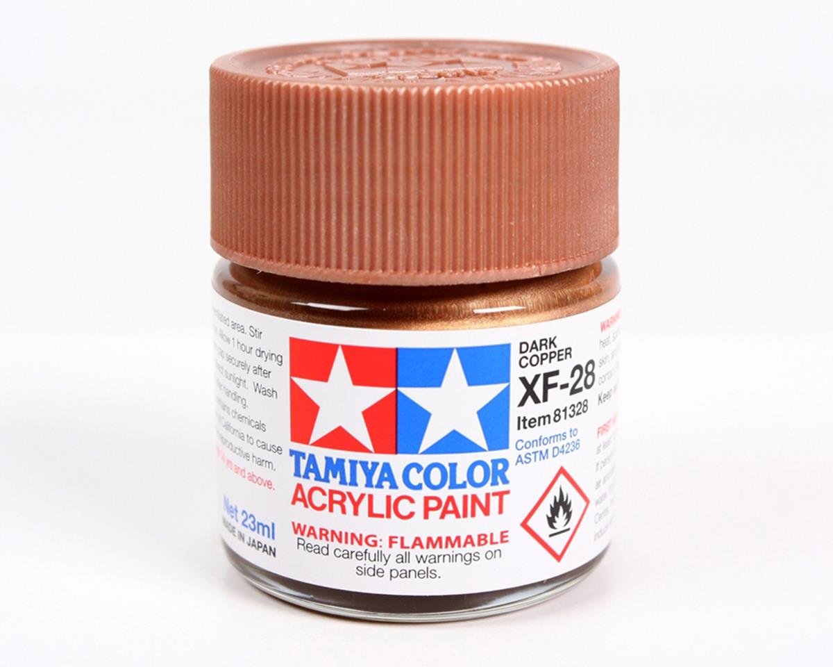Tamiya XF-28 Flat Dark Copper Acrylic Paint (23ml) (TAM81328)