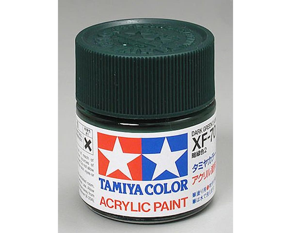 Tamiya XF-70 Flat Dark Green Acrylic Paint (23ml) (TAM81370)