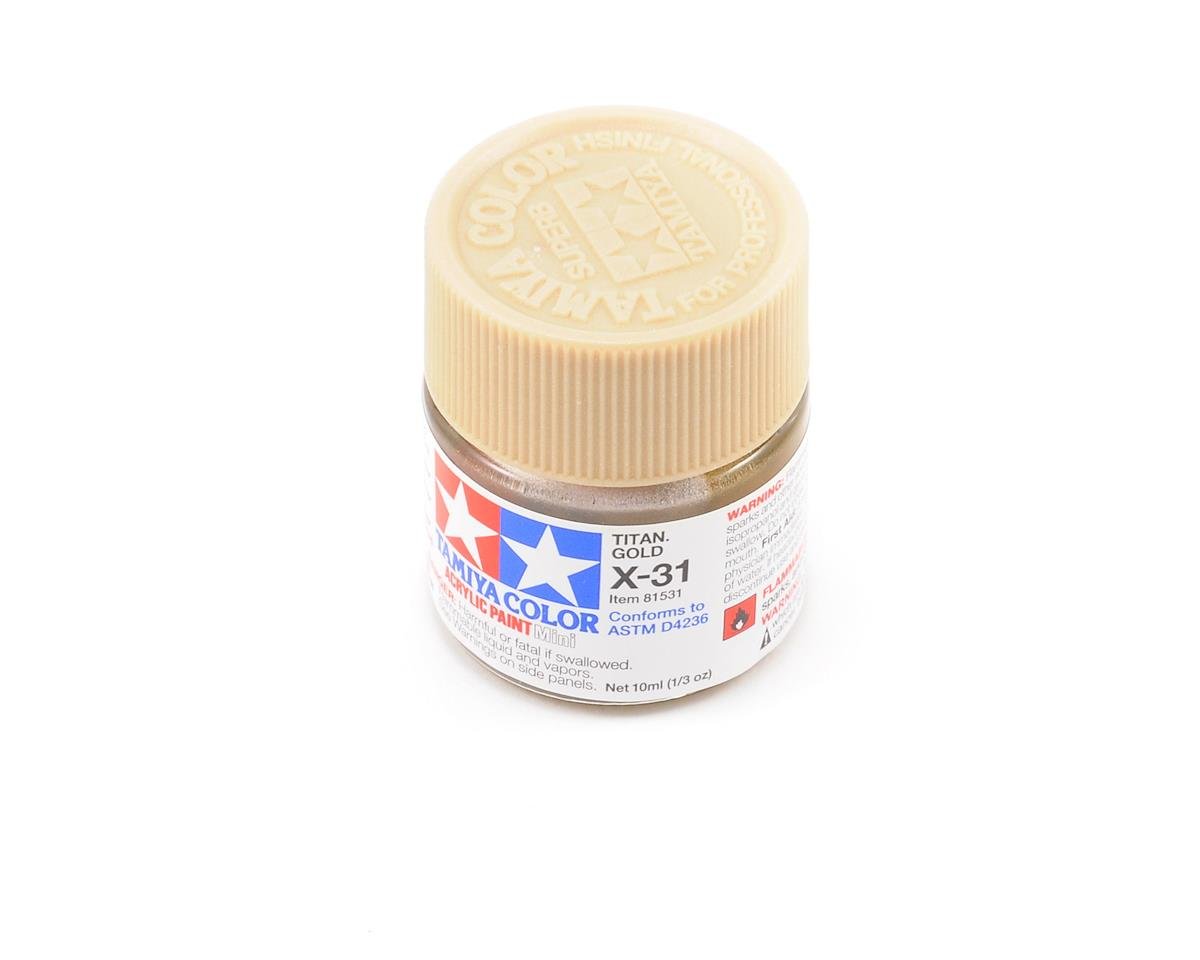 Tamiya X-31 Metallic Titan Gold Acrylic Paint (10ml) (TAM81531)
