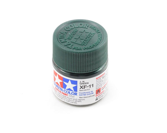 Tamiya XF-11 J.N. Flat Green Acrylic Paint (10ml) (TAM81711)