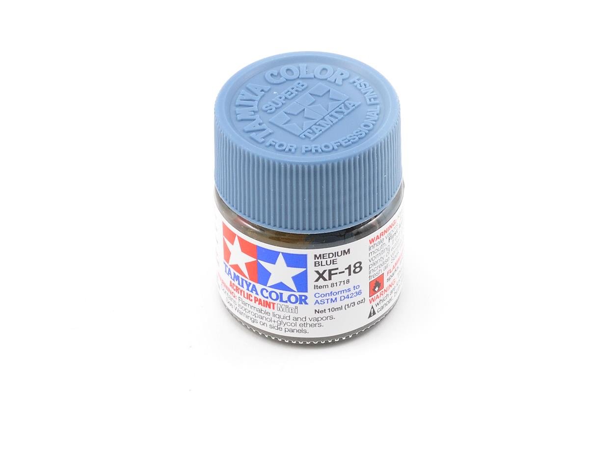 Tamiya XF-18 Flat Medium Blue Acrylic Paint (10ml) (TAM81718)