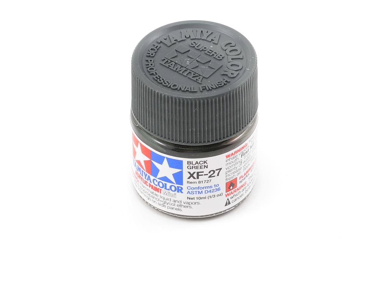 Tamiya XF-27 Flat Black Green Acrylic Paint (10ml) (TAM81727)