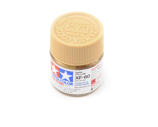 Tamiya XF-60 Flat Dark Yellow Acrylic Paint (10ml) (TAM81760)