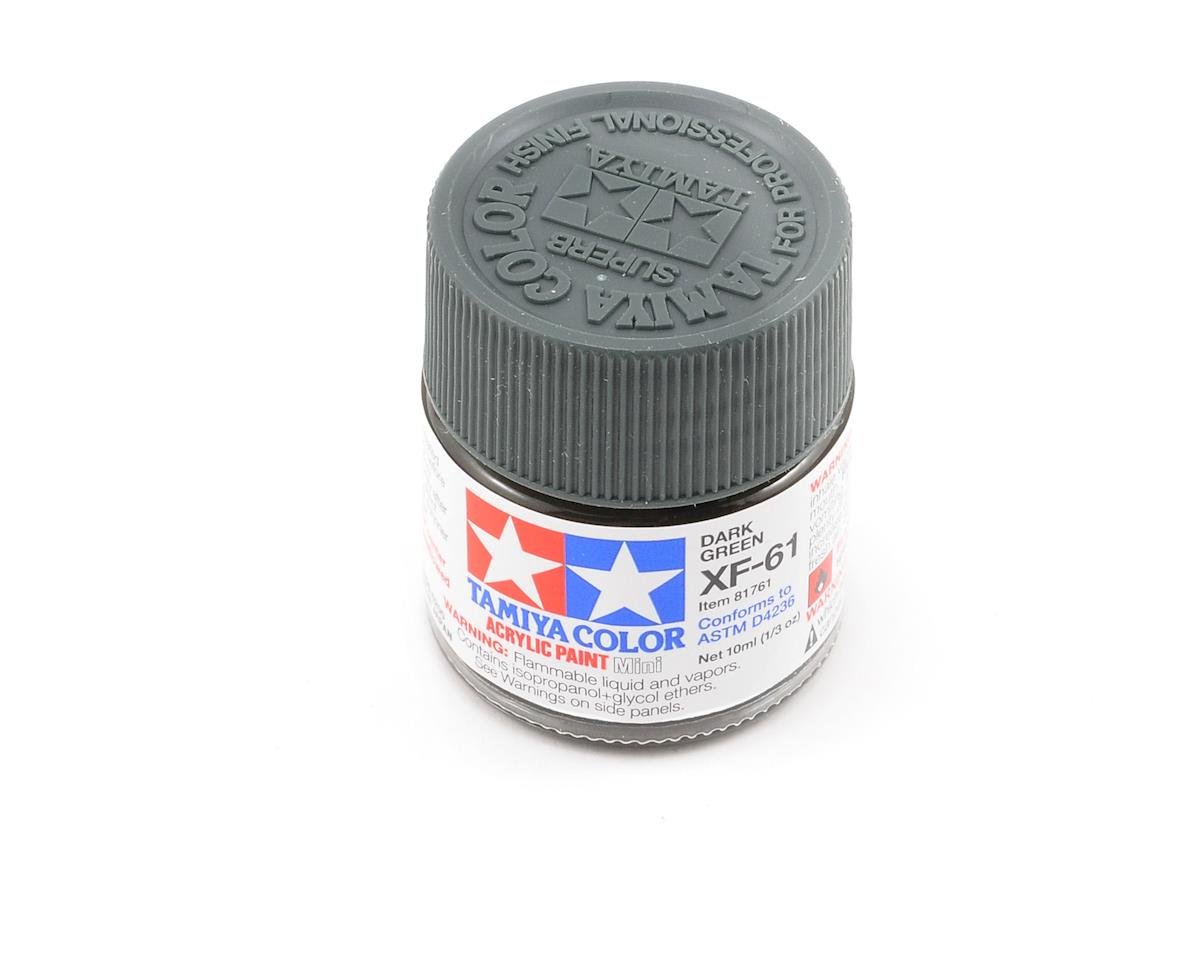 Tamiya XF-61 Flat Dark Green Acrylic Paint (10ml) (TAM81761)