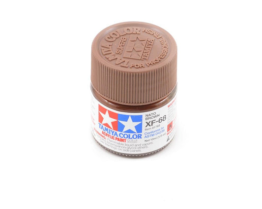 Tamiya XF-68 Flat Nato Brown Acrylic Paint (10ml) (TAM81768)