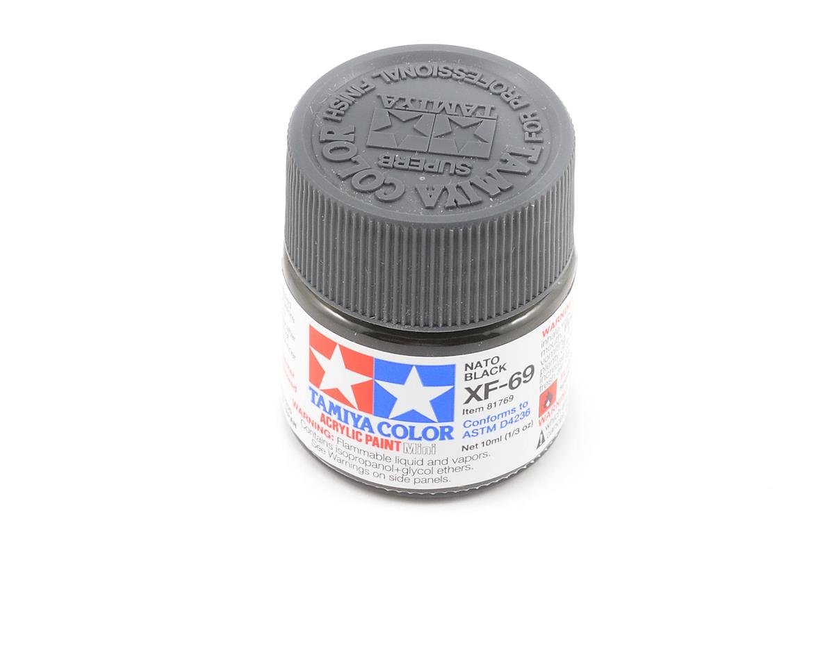 Tamiya XF-69 Flat Nato Black Acrylic Paint (10ml) (TAM81769)