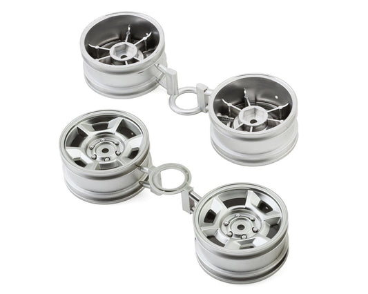 Tamiya Classic 6-Spoke Rock Crawling Wheels (Chrome) (4) (TAM9335460)