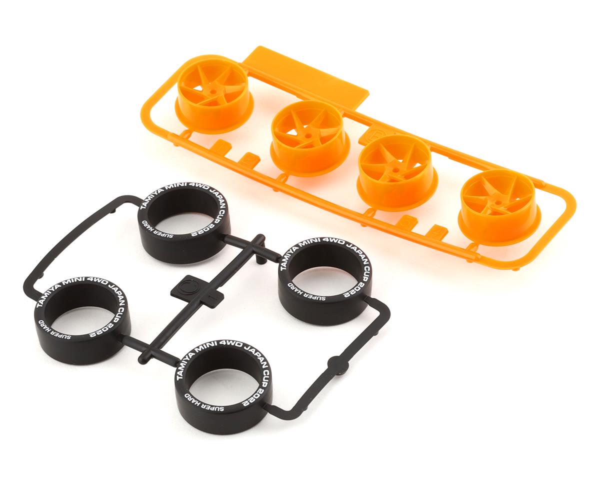Tamiya JR Super Hard Low-Profile Tire & Wheel Set (J-Cup 2022) (Spiral) (TAM95152)