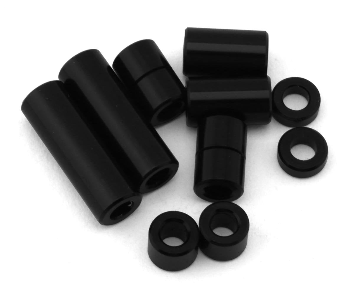 Tamiya JR Aluminum Spacer Set (10) (Black) (TAM95481)