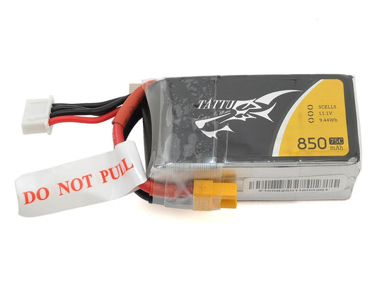 TATTU - 3s LiPo Battery 75C (11.1V/850mAh) (TAT-75C-850-3S1P-XT30)
