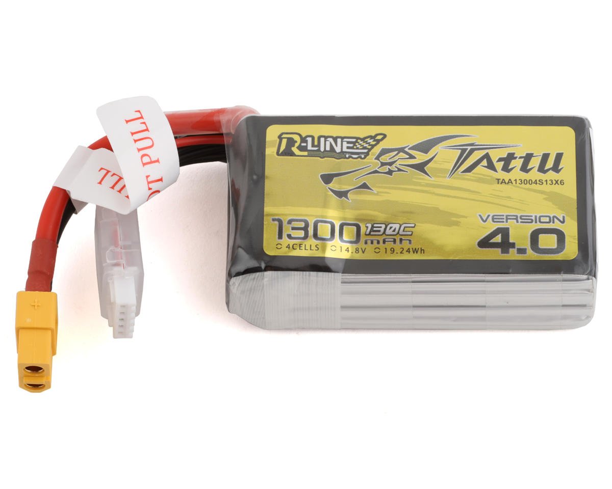 Tattu "R-Line 4.0" 4s LiPo Battery Pack 130C (14.8V/1300mAh) (TAT13004S13X6)