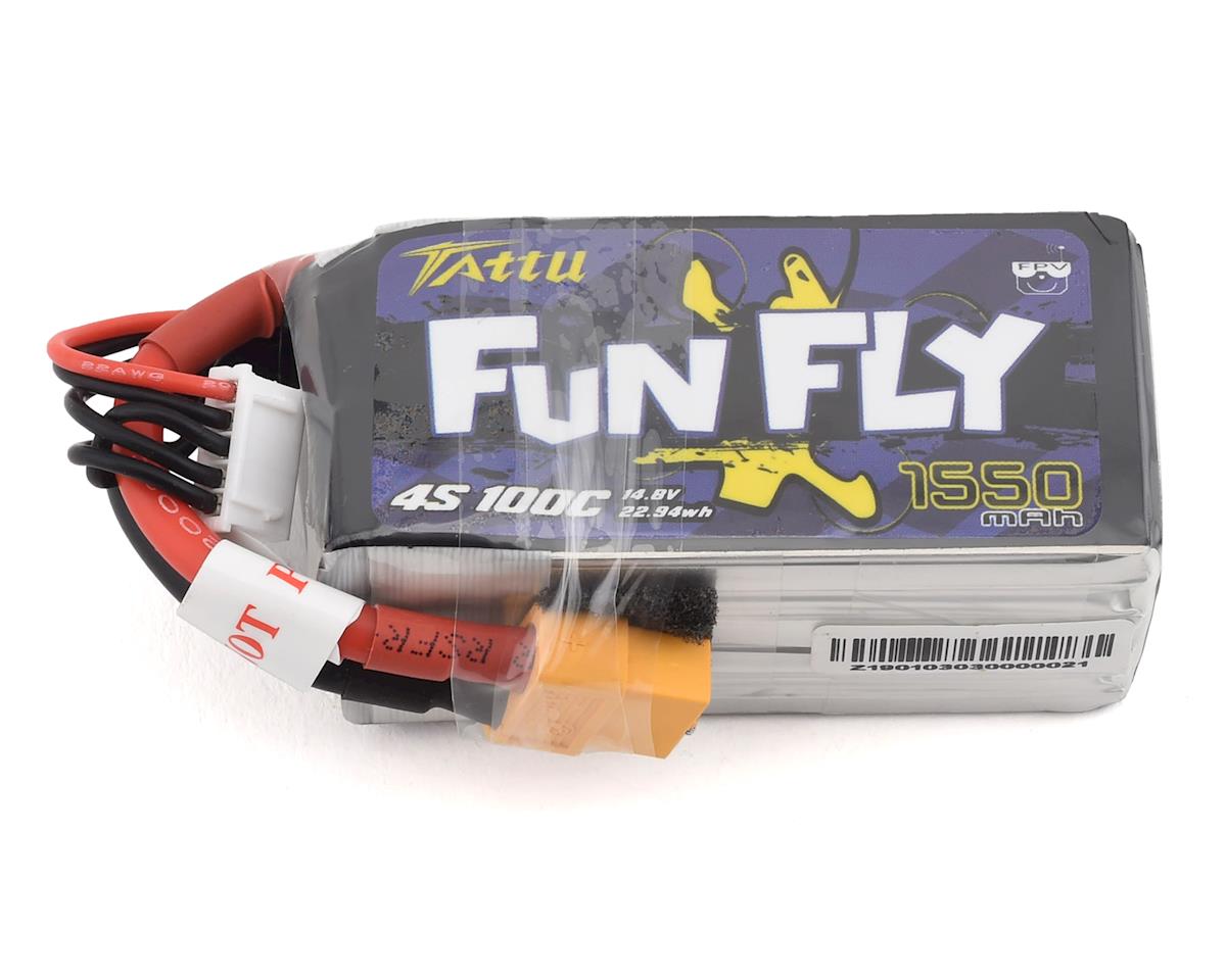 Tattu FunFly 4S LiPo Battery 100C (14.8V/1550mAh) (JST-XH) (TATFF15504SP)