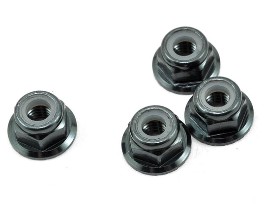 Tekno RC M4 Aluminum Serrated Locknut (4) (Gun Metal) (TKR1213)