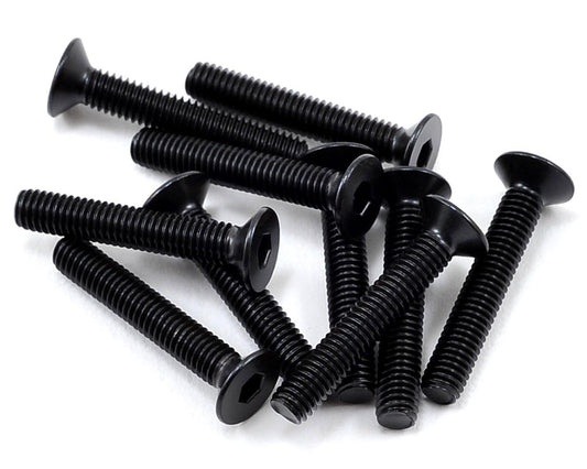 Tekno RC 3x18mm Flat Head Screw (Black) (10) (TKR1328)