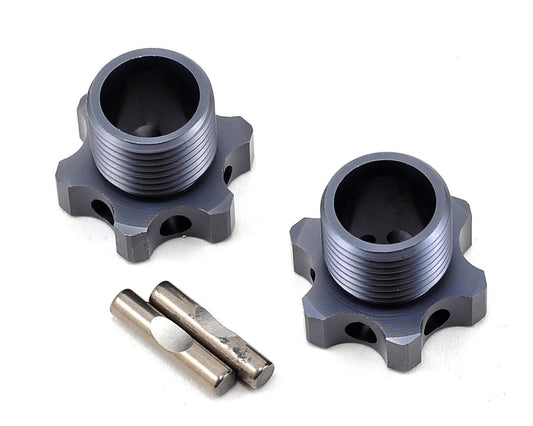 Tekno RC Aluminum 17mm Lightened Hex Wheel Hub Set (Gun Metal) (2) (+1mm Offset) (TKR5071B)