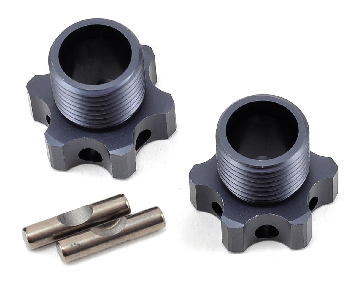 Tekno RC Aluminum 17mm Lightened Hex Wheel Hub Set (Gun Metal) (2) (+2mm Offset) (TKR5071C)