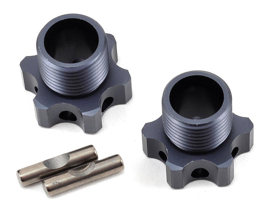 Tekno RC Aluminum 17mm Lightened Hex Wheel Hub Set (Gun Metal) (2) (+2mm Offset) (TKR5071C)