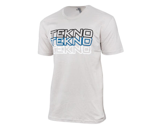 Tekno RC Stacked Logo T-Shirt (Light Grey) (L) (TKRTS08L)