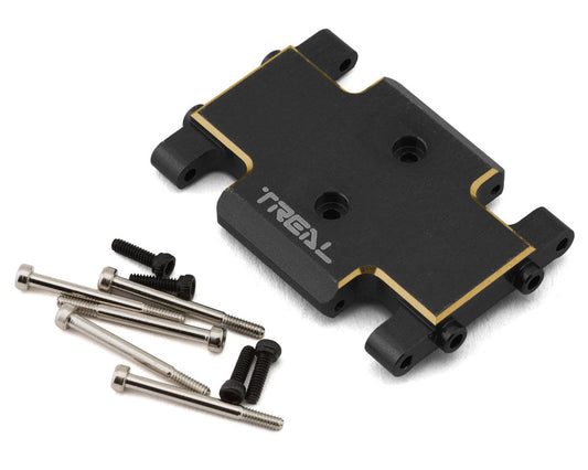 Treal Hobby Axial AX24 Brass Skid Plate (Black) (20.1g) (TLHTAX24-08)