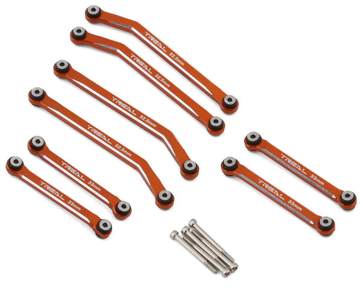 Treal Hobby Axial AX24 Aluminum High Clearance Suspension Links Set (Orange) (TLHTAX24-14)