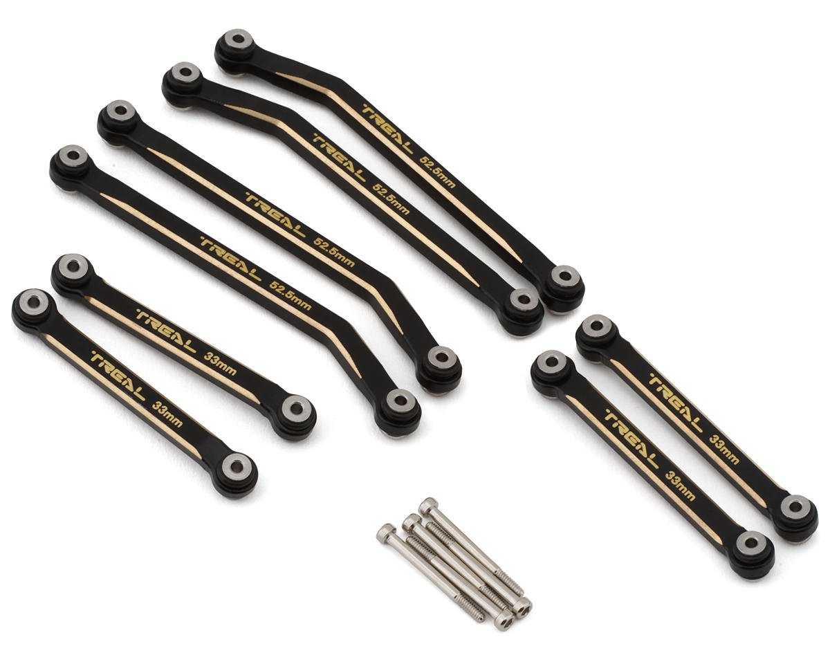 Treal Hobby Axial AX24 Brass High Clearance Suspension Links Set (Black) (TLHTAX24-15)