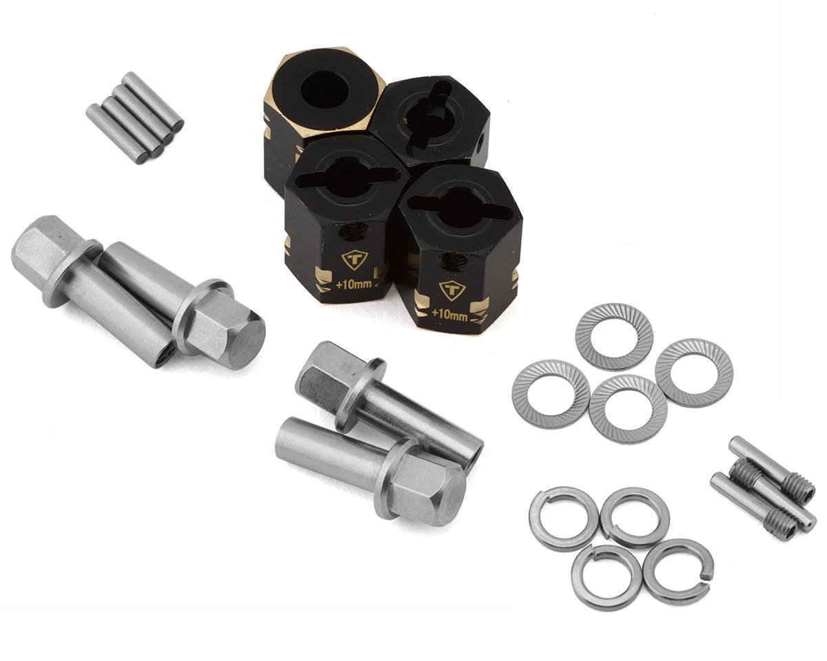 Treal Hobby Capra/SCX10 III 12mm Brass Extended Wheel Hex Adapters (4) (+15mm) (TLHTCAPRA-31)