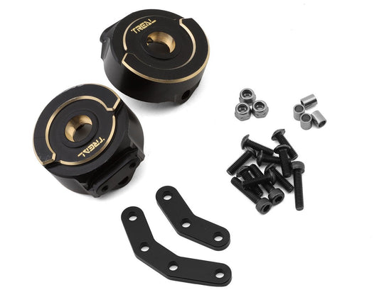 Treal Hobby Element RC Enduro Brass Steering Knuckles Blocks (Black) (2) (80g) (TLHTENDURO-05)