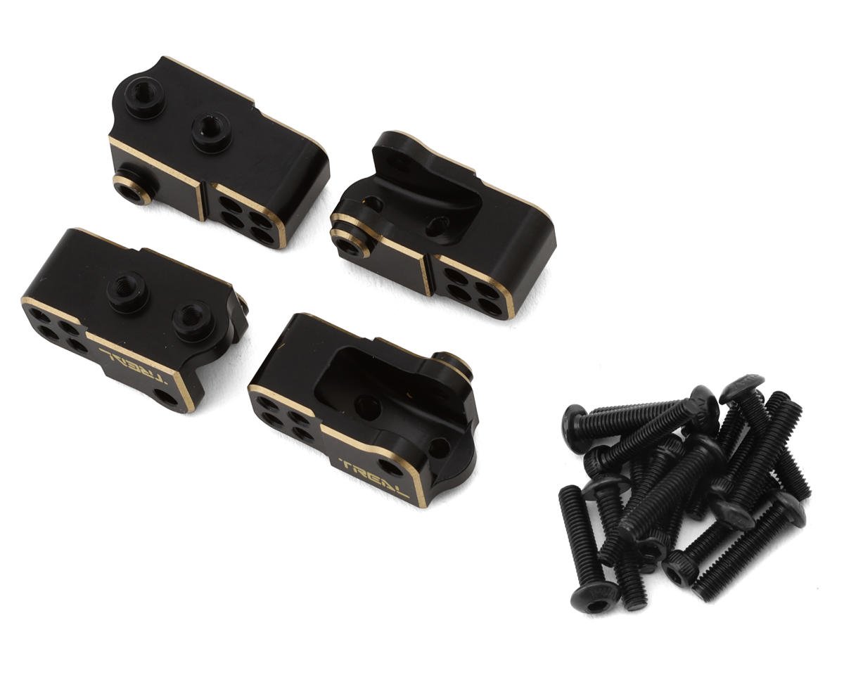 Treal Hobby Element RC Enduro Brass Lower Shock & Link Mounts (Black) (4) (TLHTENDURO-07)