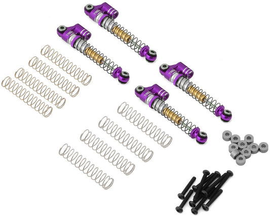 Treal Hobby FCX24 Threaded Double Barrel Aluminum Shocks (43mm) (Purple) (4) (TLHTFCX24-42)