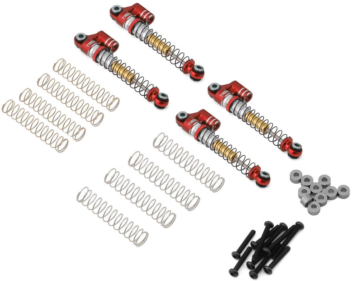 Treal Hobby FCX24 Threaded Double Barrel Aluminum Shocks (43mm) (Red) (4) (TLHTFCX24-43)