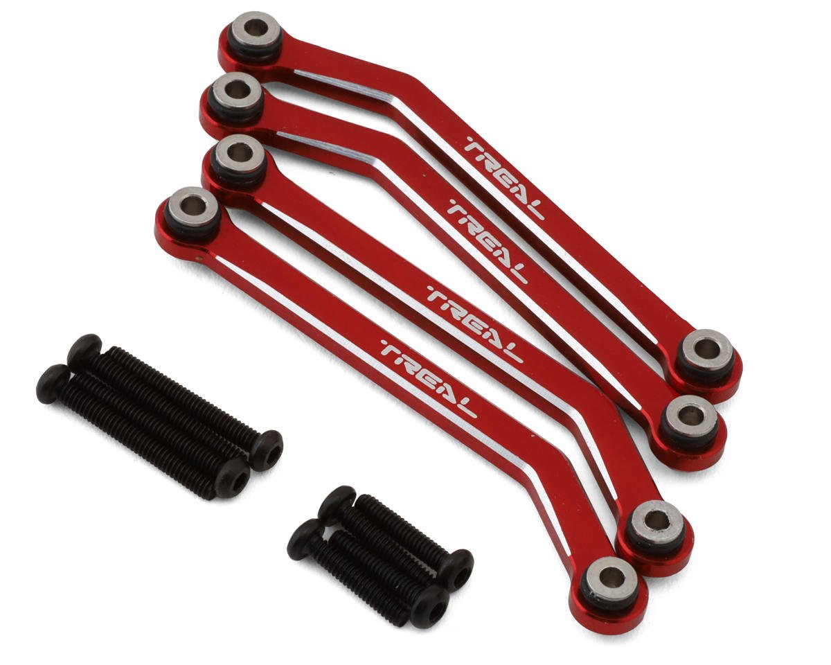 Treal Hobby FCX24 Aluminum High Clearance Lower Links Set (Red) (TLHTFCX24-47)