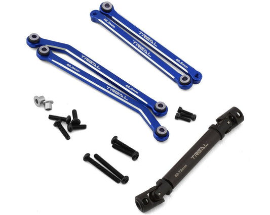 Treal Hobby FCX24 Aluminum Extended Rear Suspension Link Set (Blue) (+12mm) (TLHTFCX24-64)