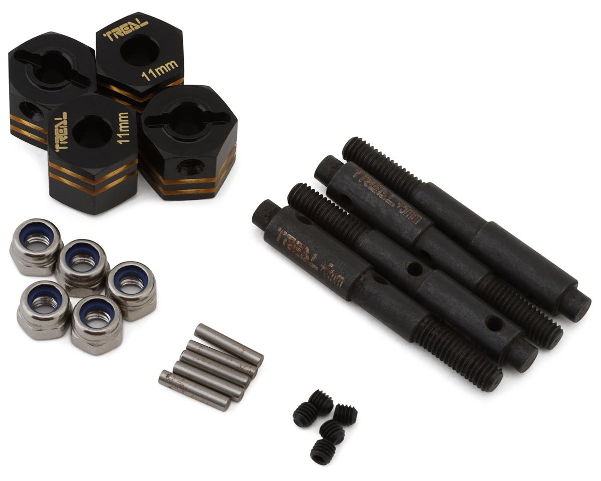Treal Hobby Redcat Gen8 Brass Extended Wheel Hub Hex Adaptors (11mm) (4) (TLHTGEN8-13)