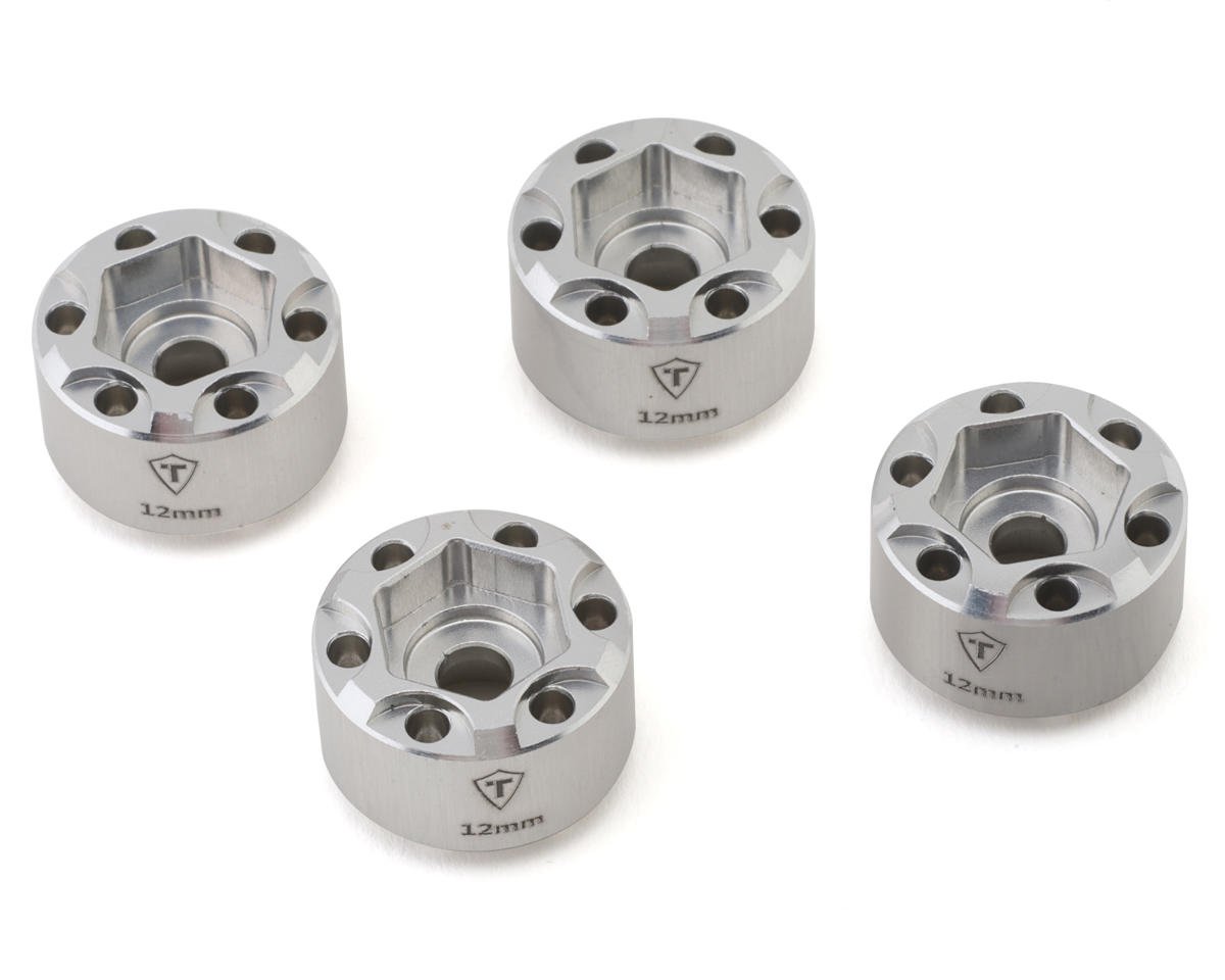 Treal Hobby 1.9" Beadlock Wheel Hub Extension Spacers (Silver) (4) (12mm) (TLHTHUBS-21)