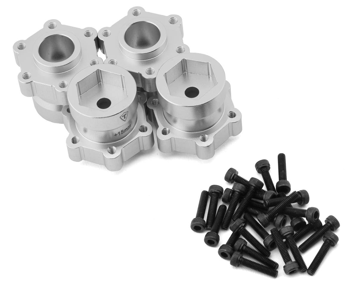 Treal Hobby Losi LMT Aluminum Wheel Hub Spacer (Silver) (4) (+15mm) (TLHTLMT-102)