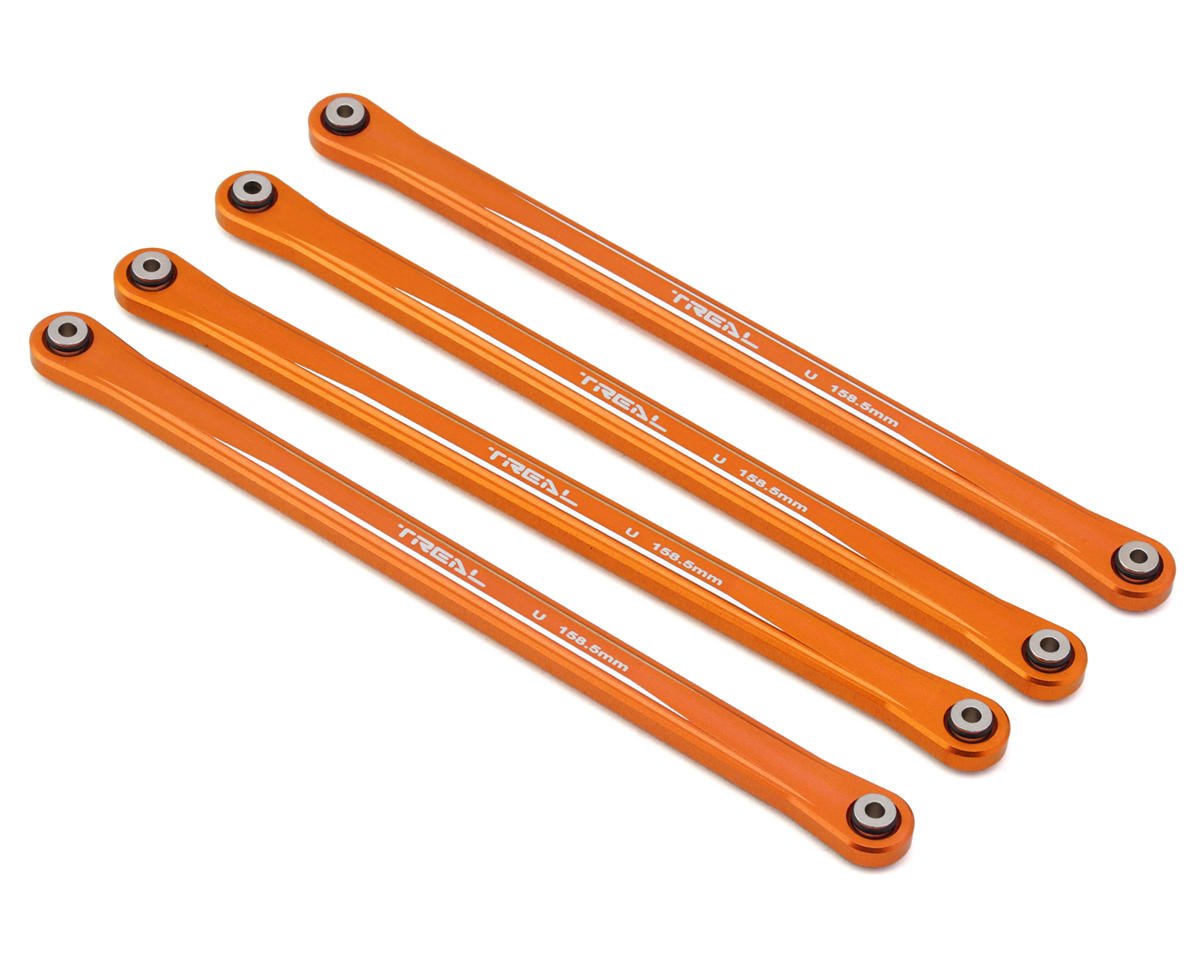 Treal Hobby Losi LMT Aluminum Upper 4-Link Bar Set (Orange) (158.5mm) (TLHTLMT-117)