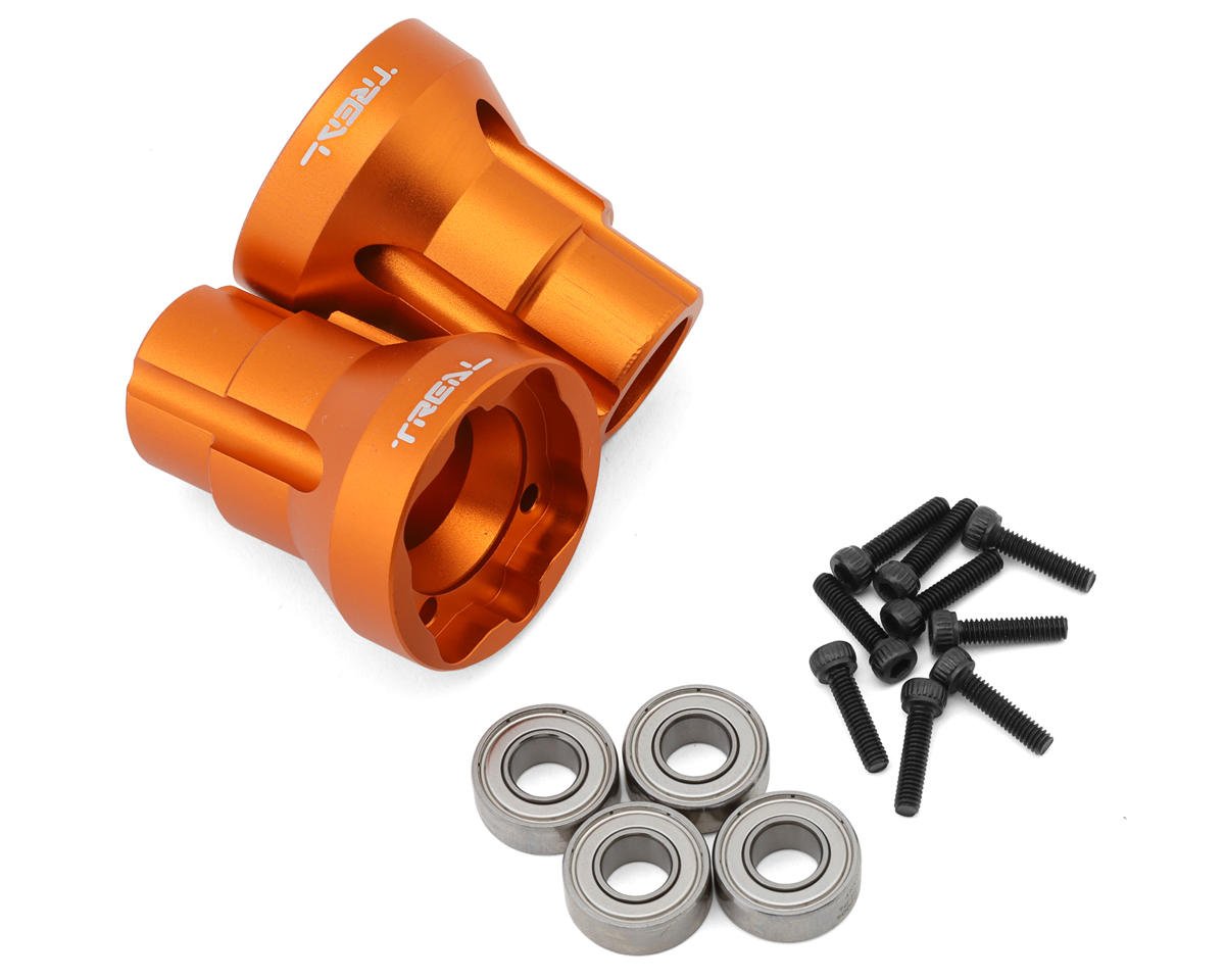 Treal Hobby Losi LMT Aluminum Rear Axle Mounts (Orange) (2) (3 Degree) (TLHTLMT-147)