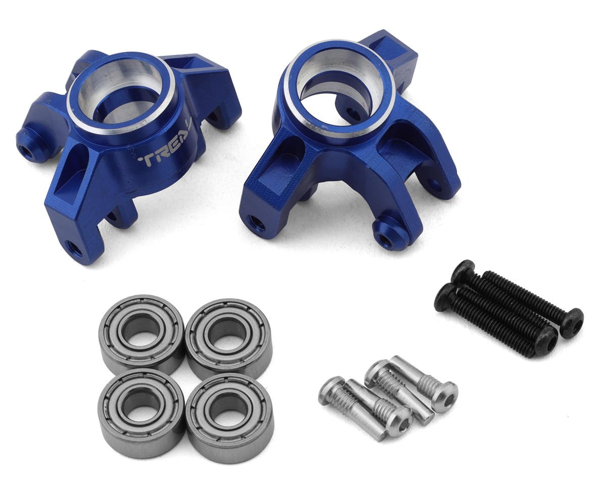 Treal Hobby Losi Mini LMT Aluminum Steering Knuckles (Blue) (2) (TLHTLMT18-07)