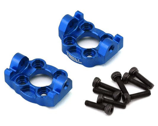 Treal Hobby Losi Mini LMT Aluminum Front C Hub Spindle Carriers (Blue) (2) (TLHTLMT18-12)