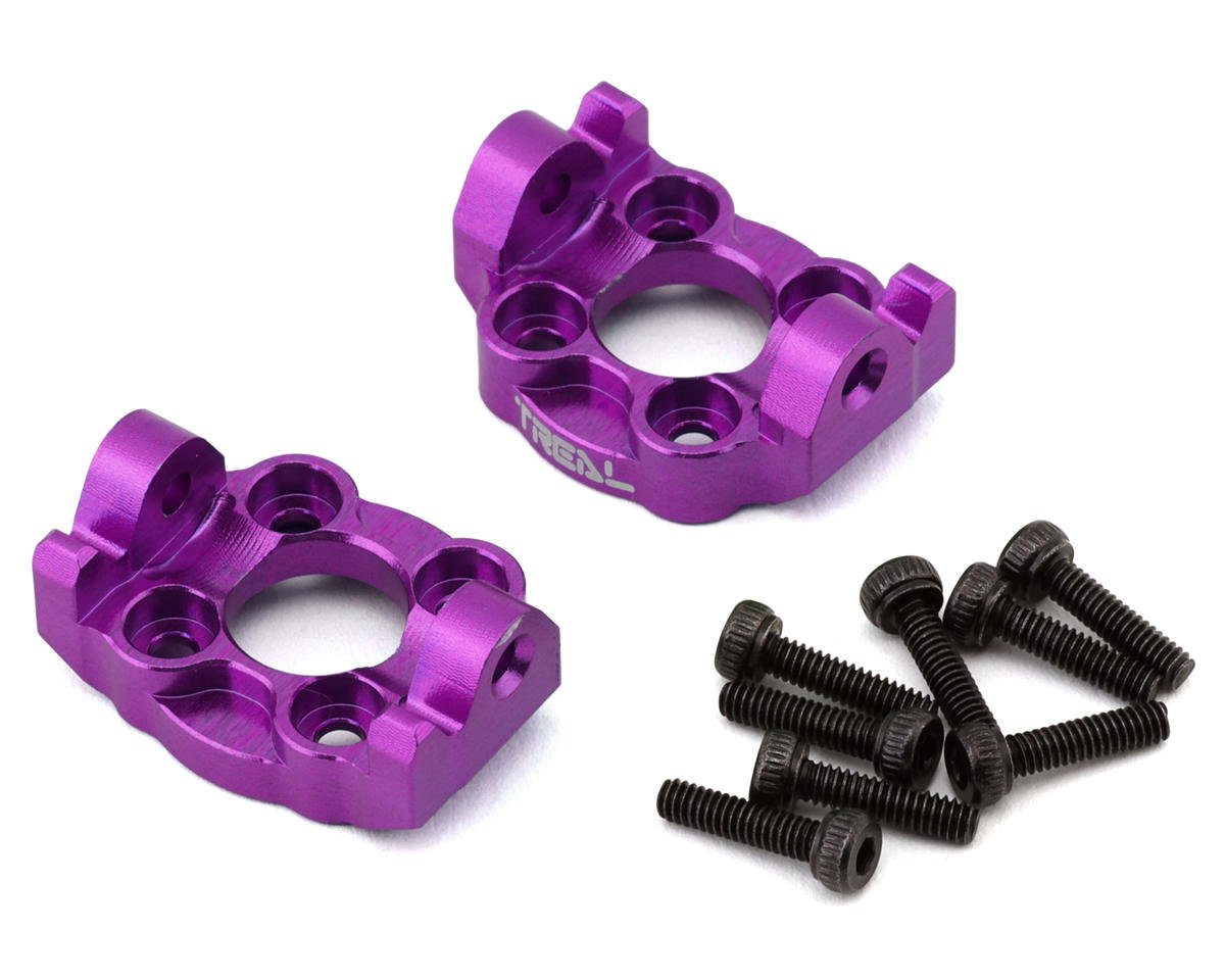 Treal Hobby Losi Mini LMT Aluminum Front C Hub Spindle Carriers (Purple) (2) (TLHTLMT18-14)