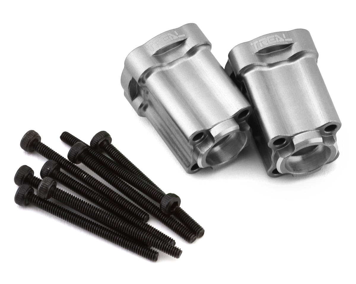 Treal Hobby Losi Mini LMT Aluminum Rear Hub Axle Mounts (Silver) (2) (0 Degree) (TLHTLMT18-20)
