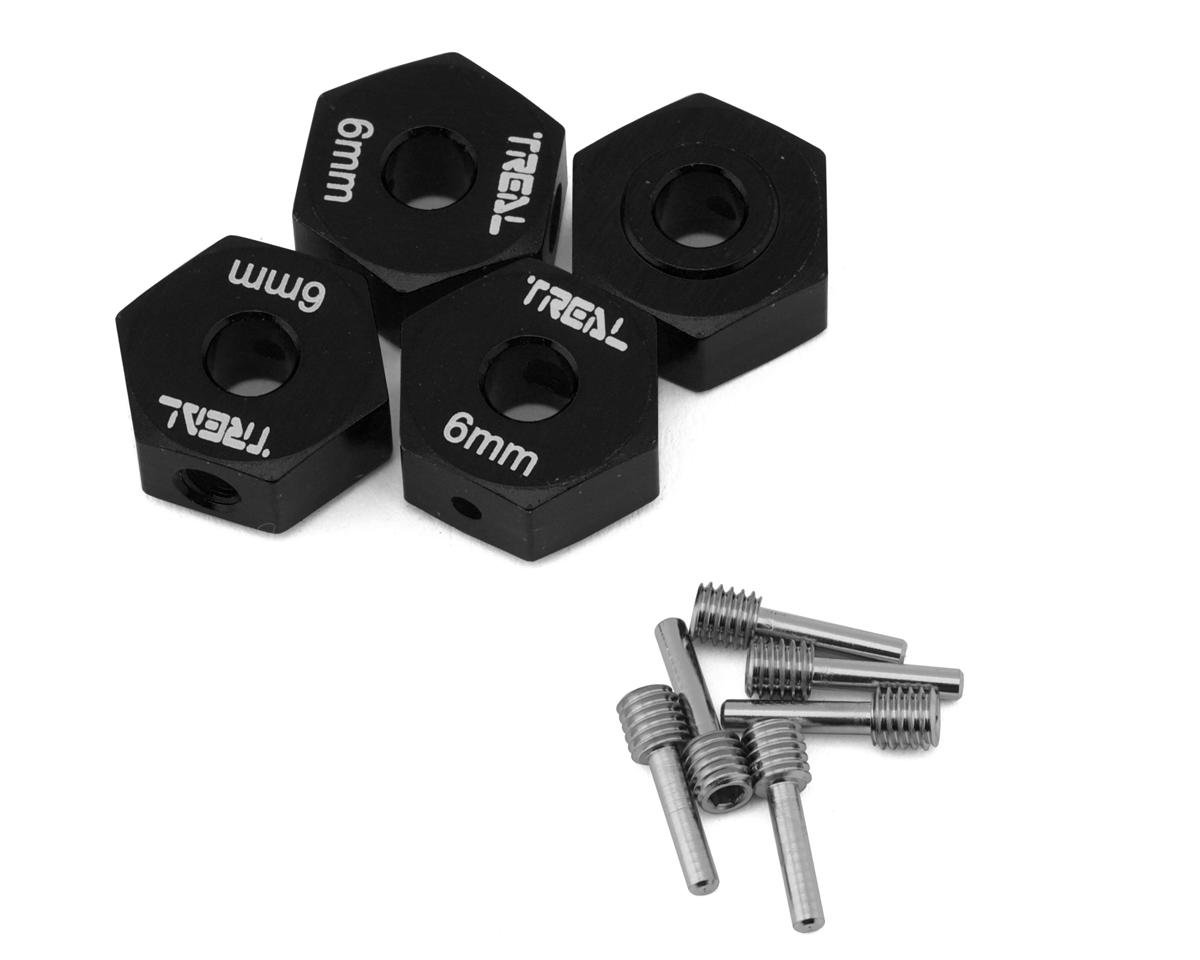 Treal Hobby Losi Mini LMT Aluminum 12mm Wheel Hex Adaptors (Black) (4) (TLHTLMT18-60)